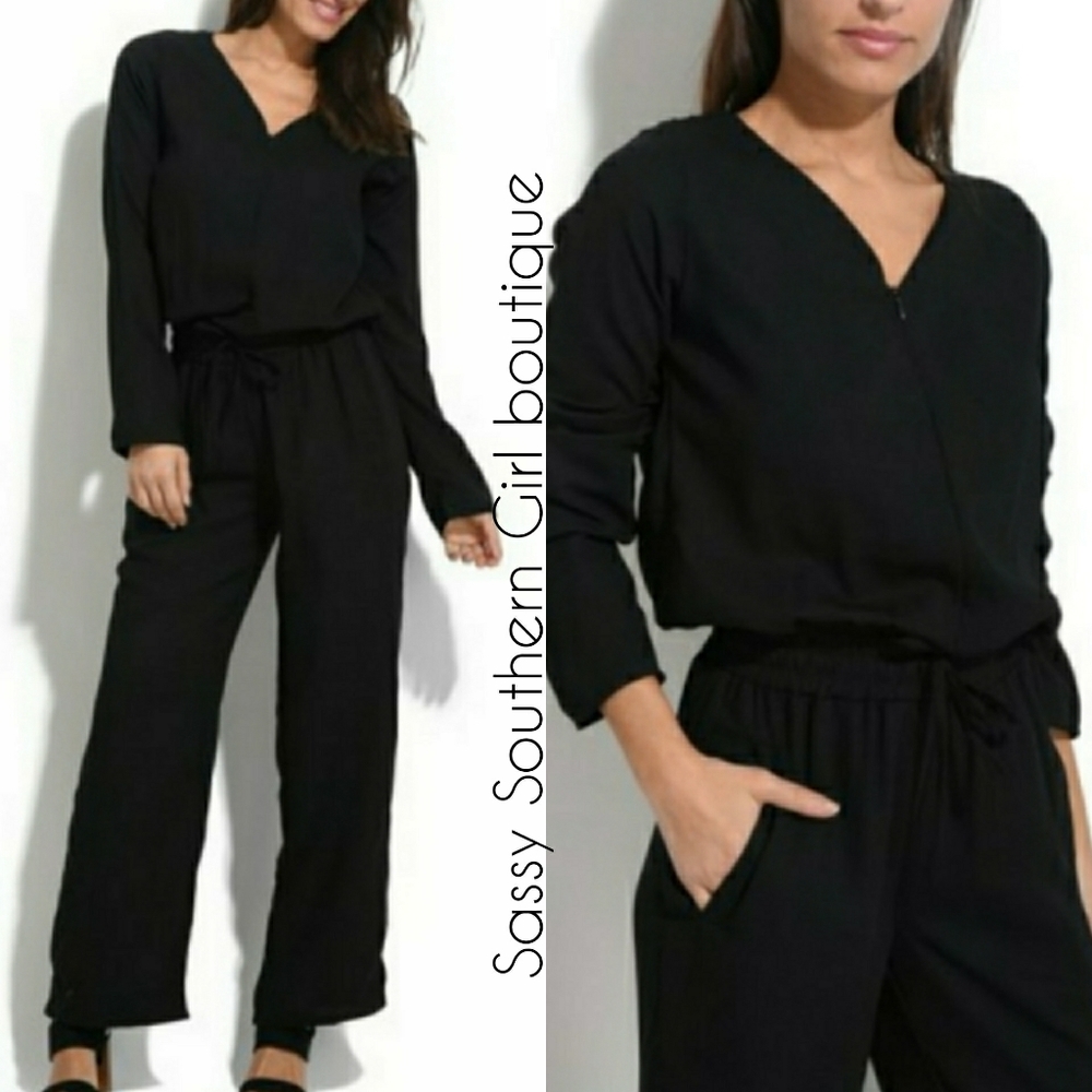 🆕⭐ Black long sleeve jumpsuit romper